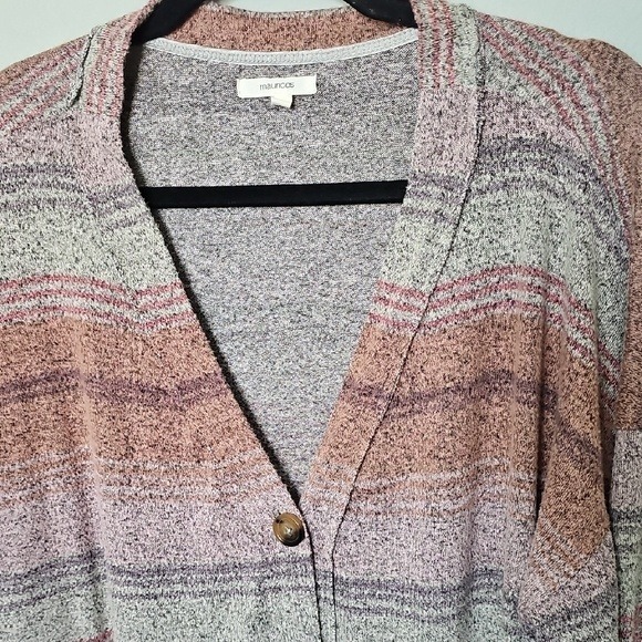 Maurices Plus Size XXL Striped Cozy Relaxed Fit Cardigan Sweater - Picture 3 of 9
